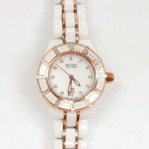 White Ceramic Bulova Acuton Steel Watch